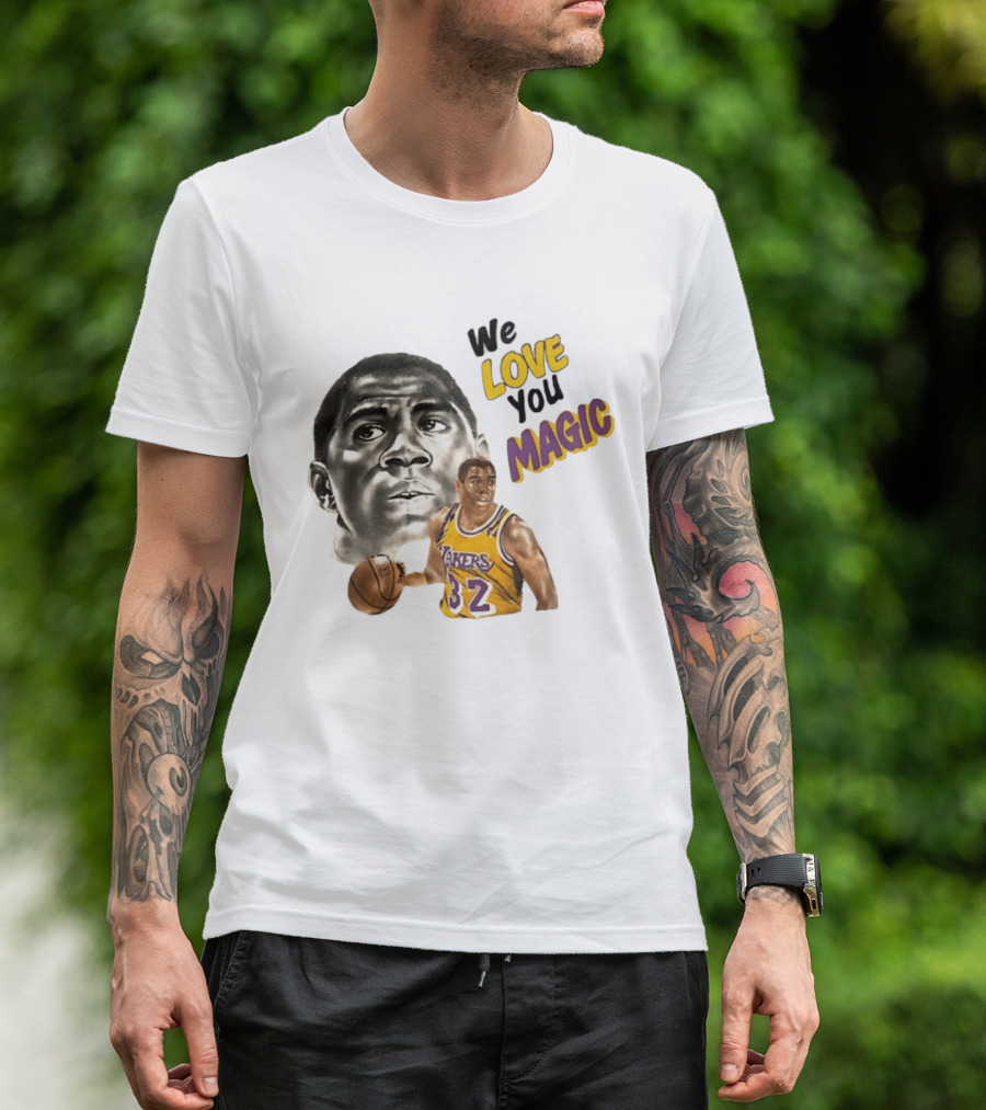Los Angeles Lakers Magic Johnson We Love You Magic 32 Basketball Legend T-Shirt