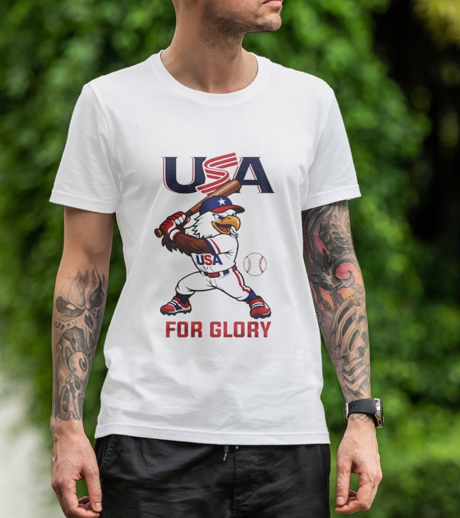 USA Baseball Eagle For Glory World US Baseball T-Shirt