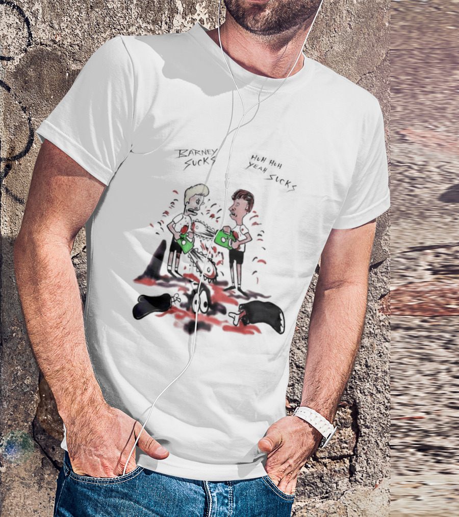 Barney Sucks Yeah Sucks Beavis And Butt Head MTV Cartoon T-Shirt