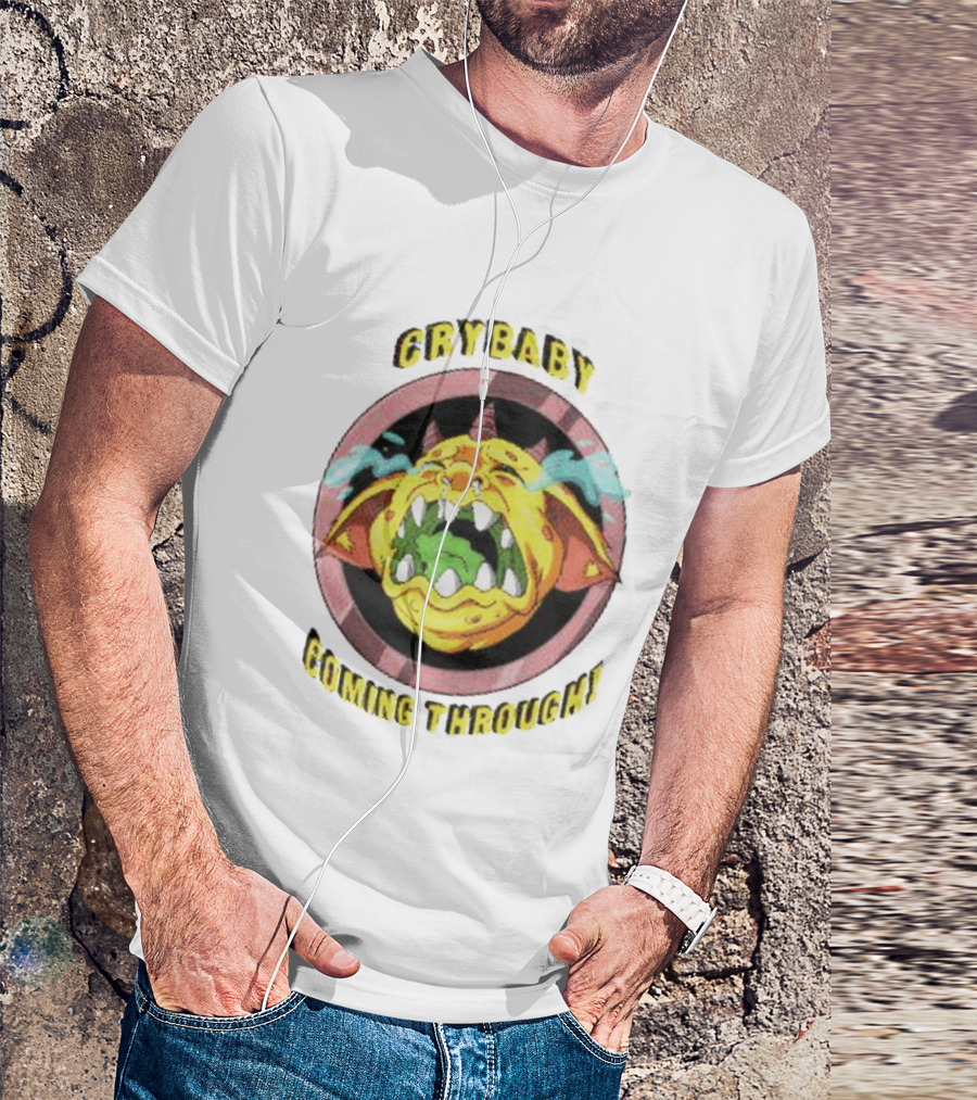 Crybaby Coming Through Monster Illustration With Tears And Horns T-Shirt