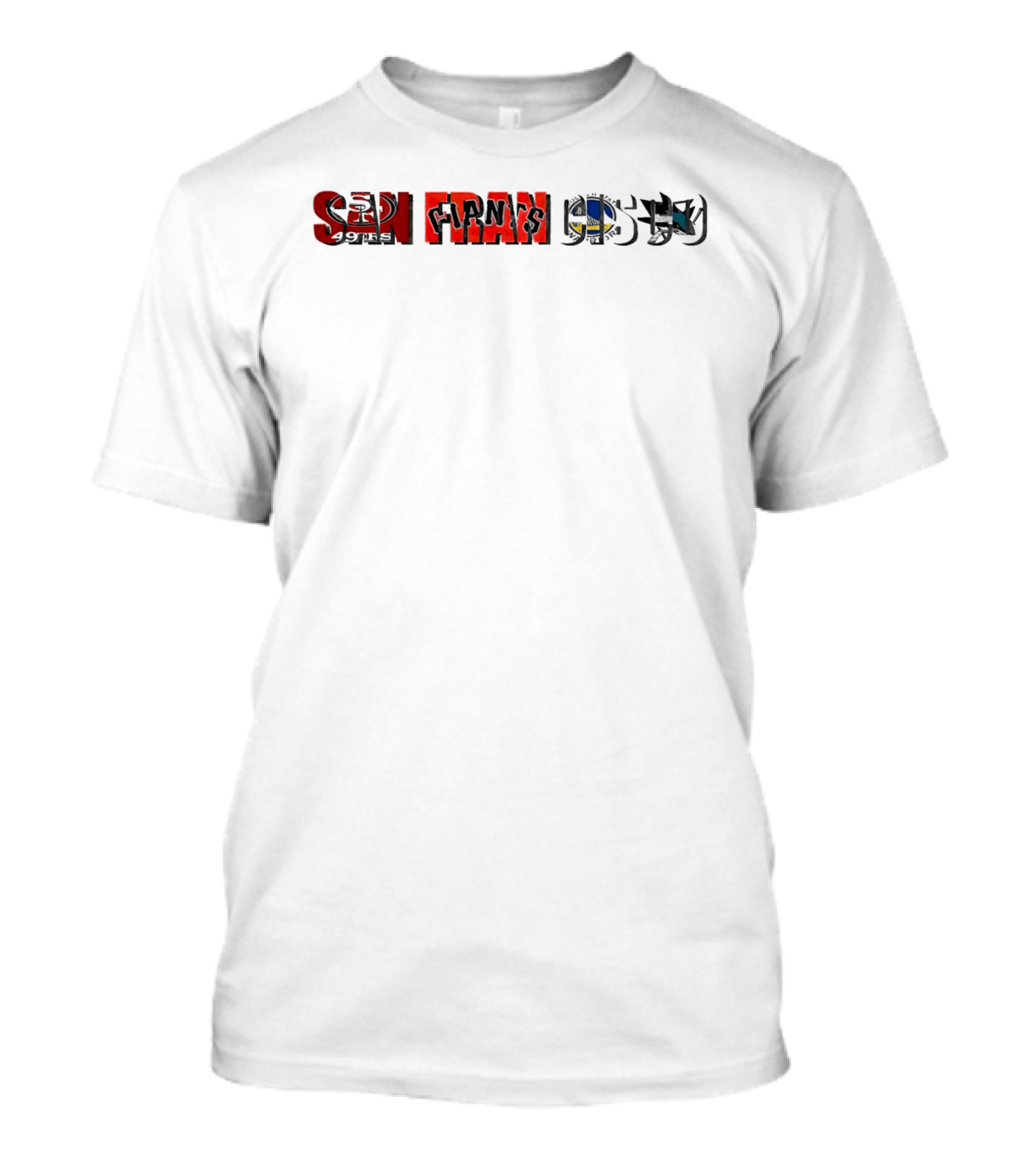San Francisco 49ers Warriors Giants Sharks Sports Skyline T-Shirt