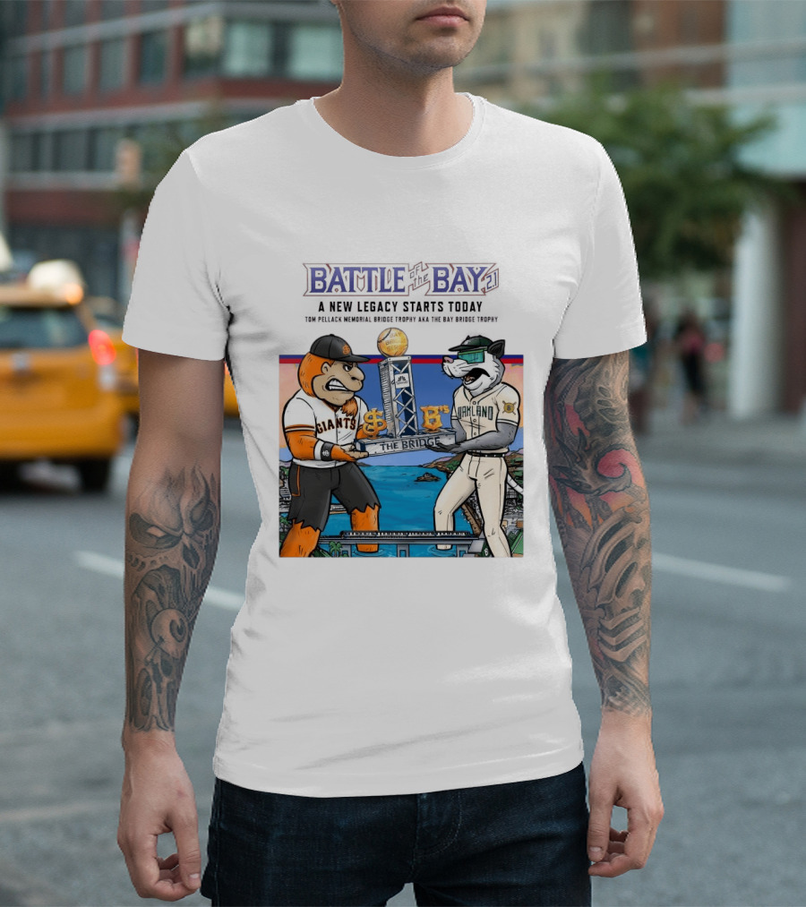 Battle Of The Bay Oakland Ballers Giants New Legacy Series The Bridge T-Shirt