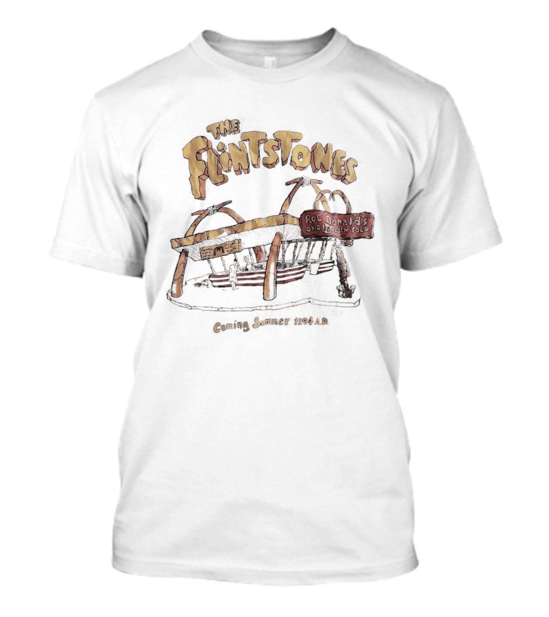 The Flintstones McDonald's 90s Collaboration Coming Summer 1994 AD T-Shirt