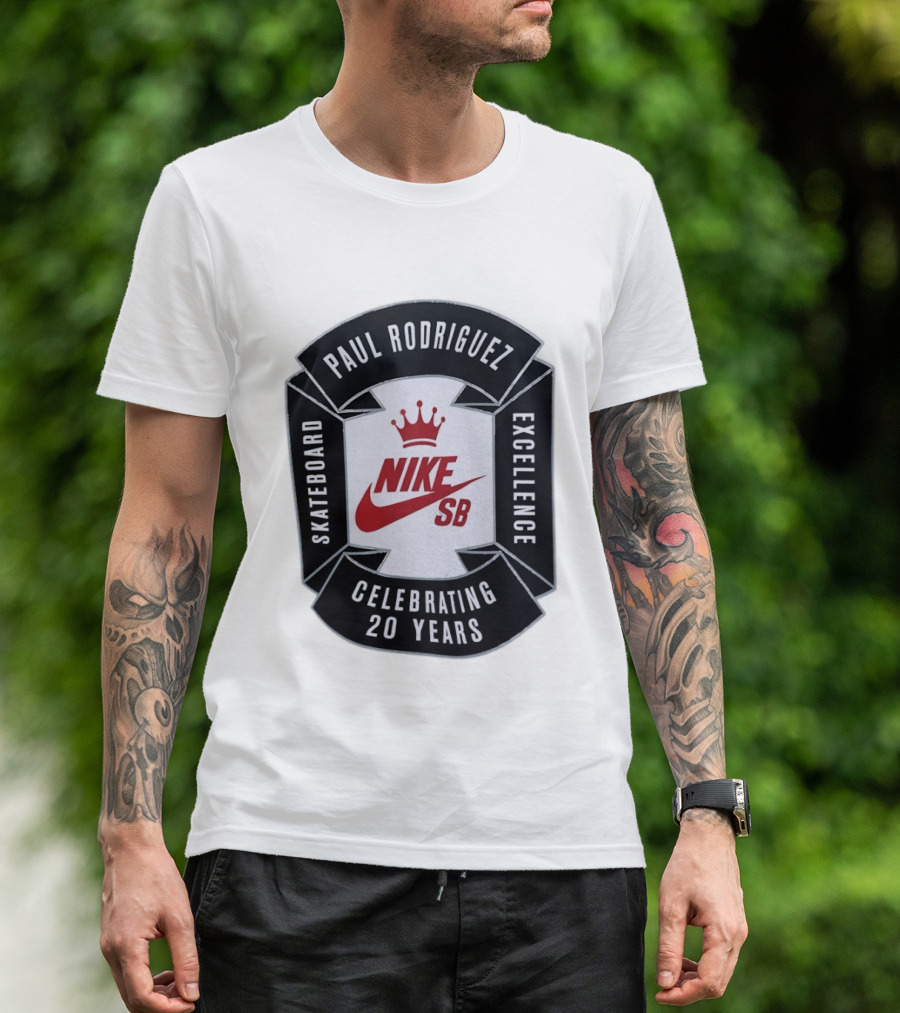 Paul Rodriguez Nike SB Skateboard Excellence Celebrating 20 Years T-Shirt