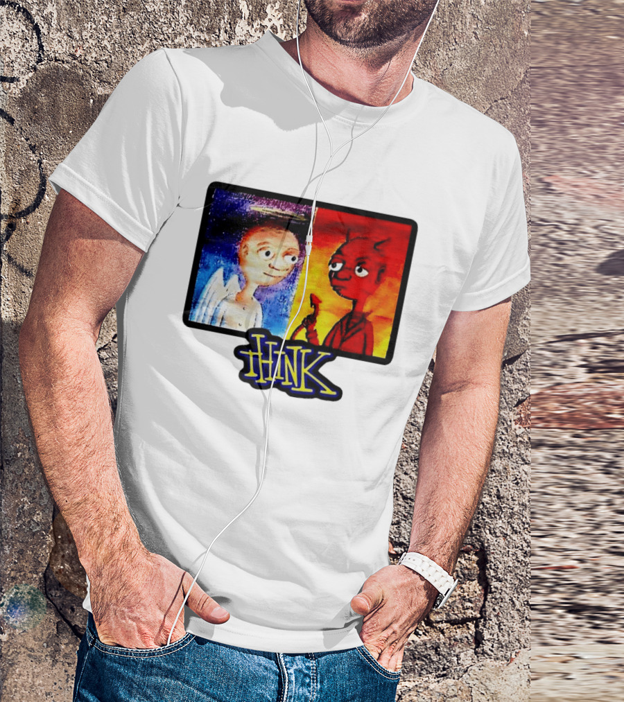 90s Classic Think Angel Vs Devil Cartoon TV Skateboard T-Shirt