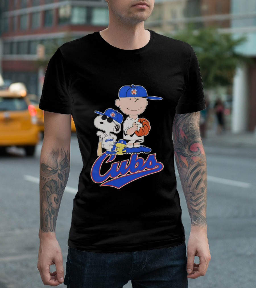 Peanuts Snoopy Woodstock Charlie Brown Chicago Cubs Baseball MLB 2026 T-Shirt