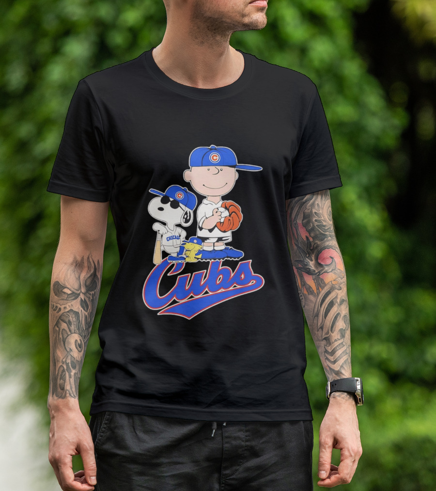 Peanuts Snoopy Woodstock Charlie Brown Chicago Cubs Baseball MLB 2026 T-Shirt