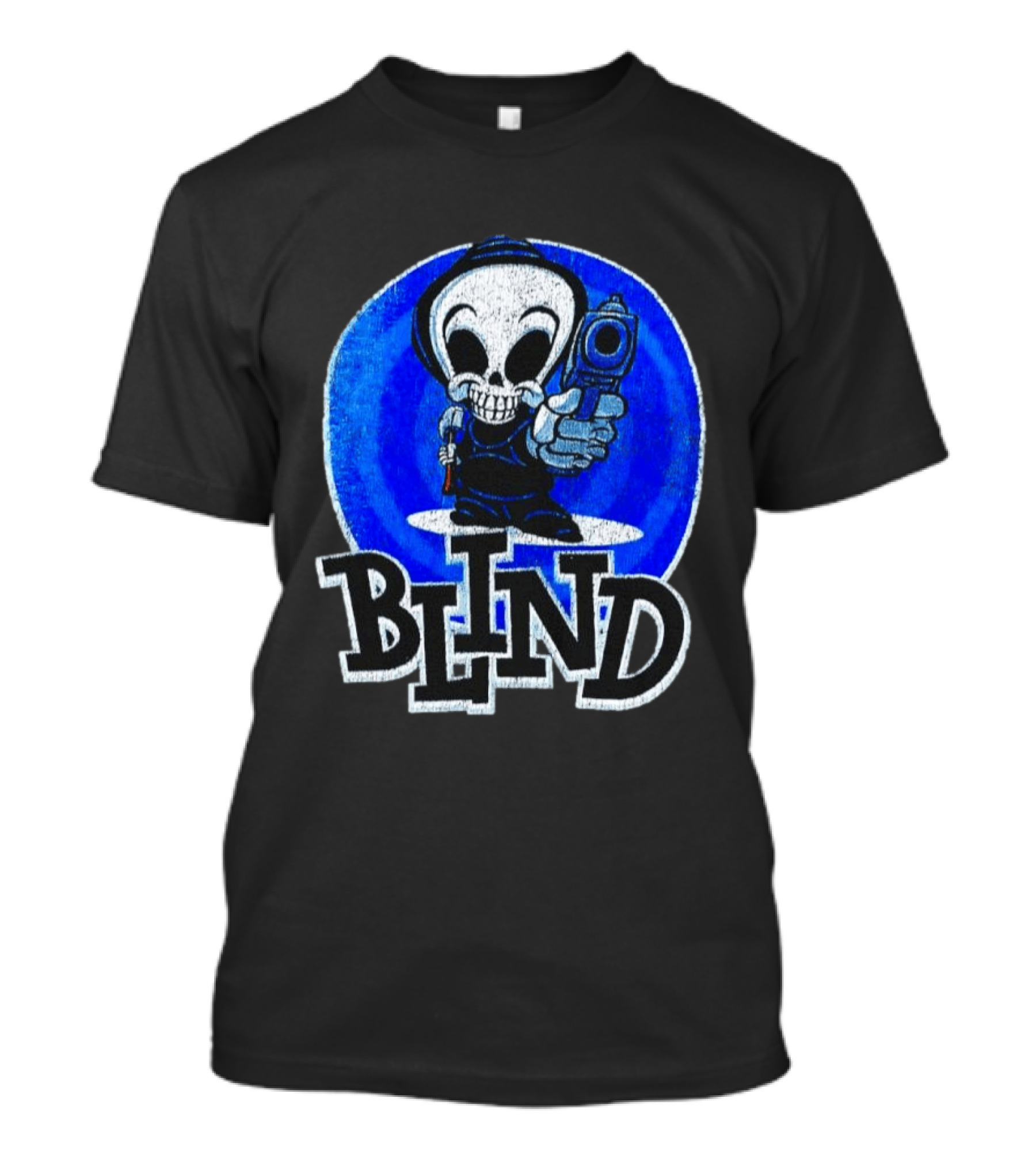 Blind Skateboards Grim Reaper Blue Circle 1990s T-Shirt