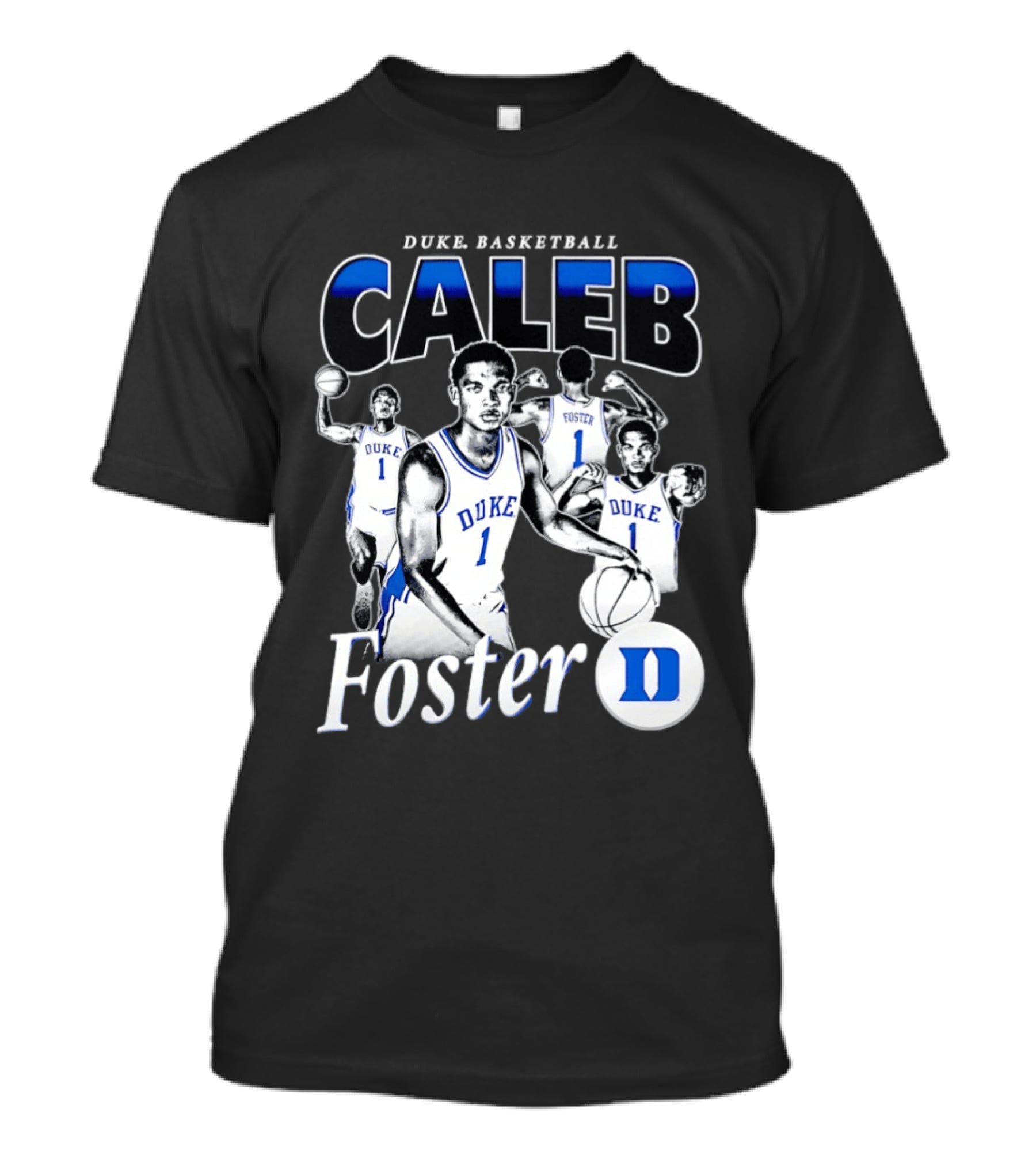 Duke Basketball Caleb Foster Blue Devils D T-Shirt
