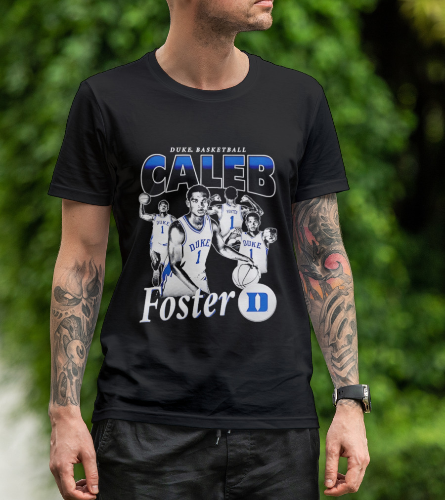 Duke Basketball Caleb Foster Blue Devils D T-Shirt