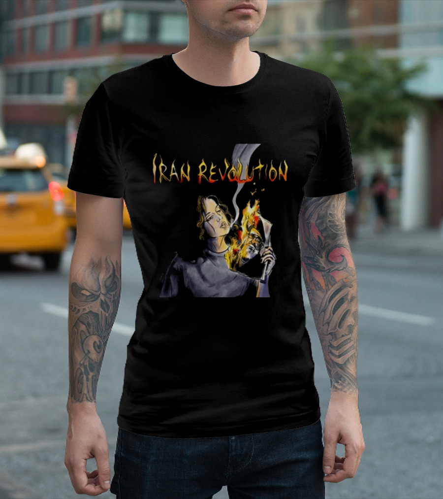 Iran Revolution Smoking Persian Girl Flaming Artistry T-Shirt