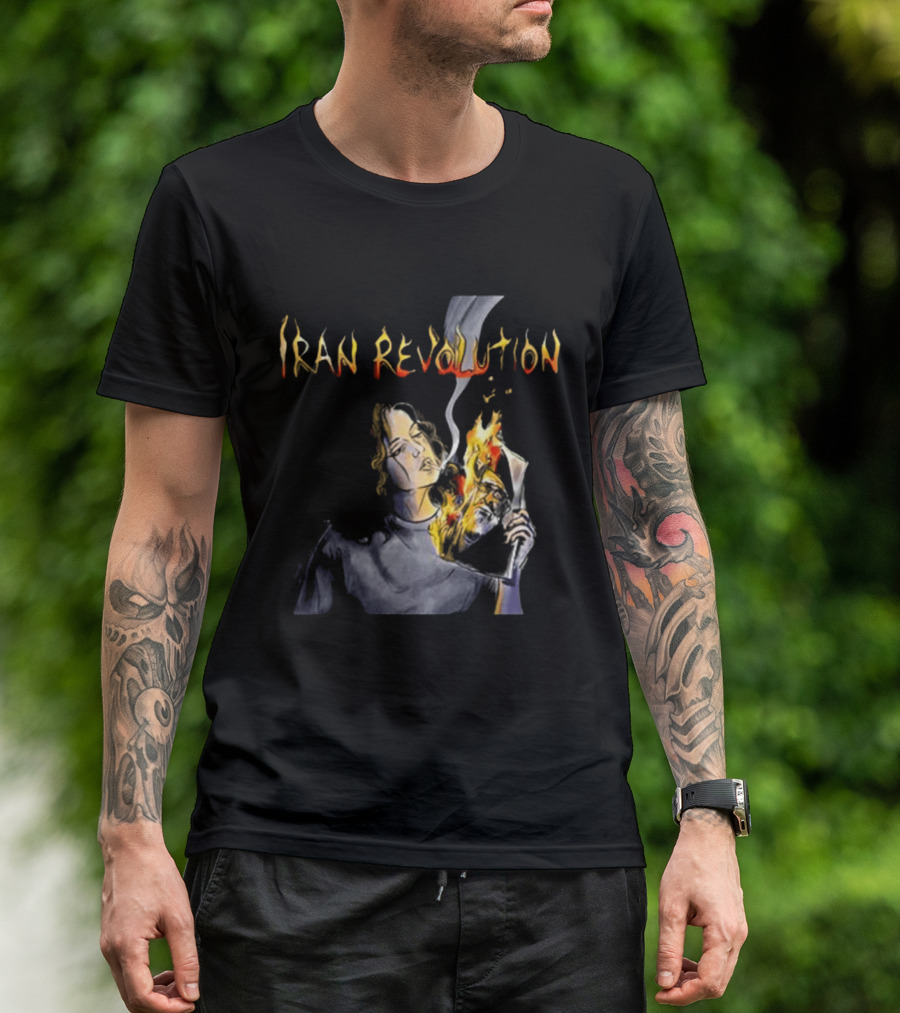 Iran Revolution Smoking Persian Girl Flaming Artistry T-Shirt