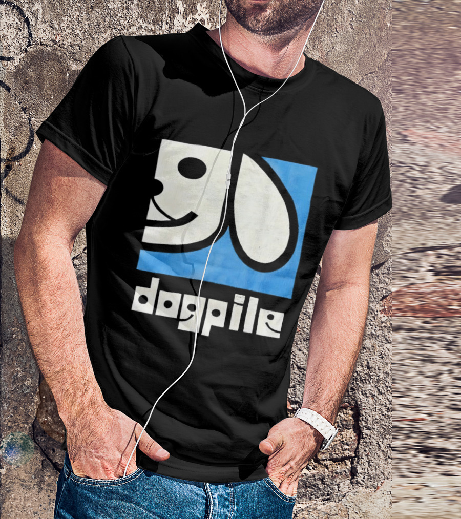 90s Dogpile Logo With Smiling Dog Face T-Shirt