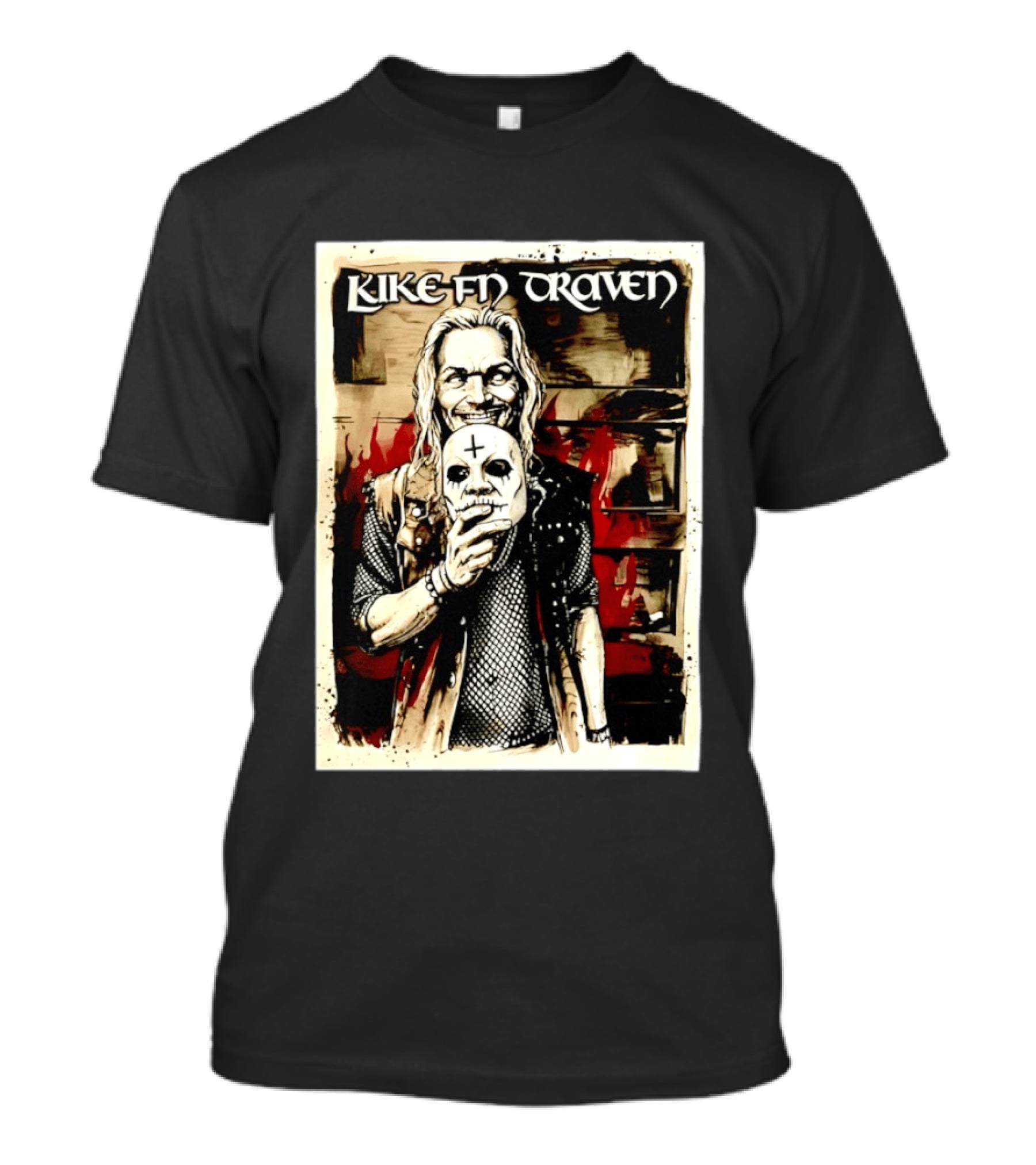 Luke F'N Draven Illustrated Skull Mask T-Shirt