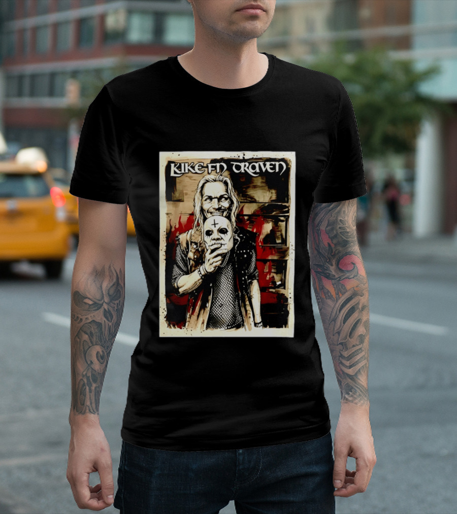 Luke F'N Draven Illustrated Skull Mask T-Shirt