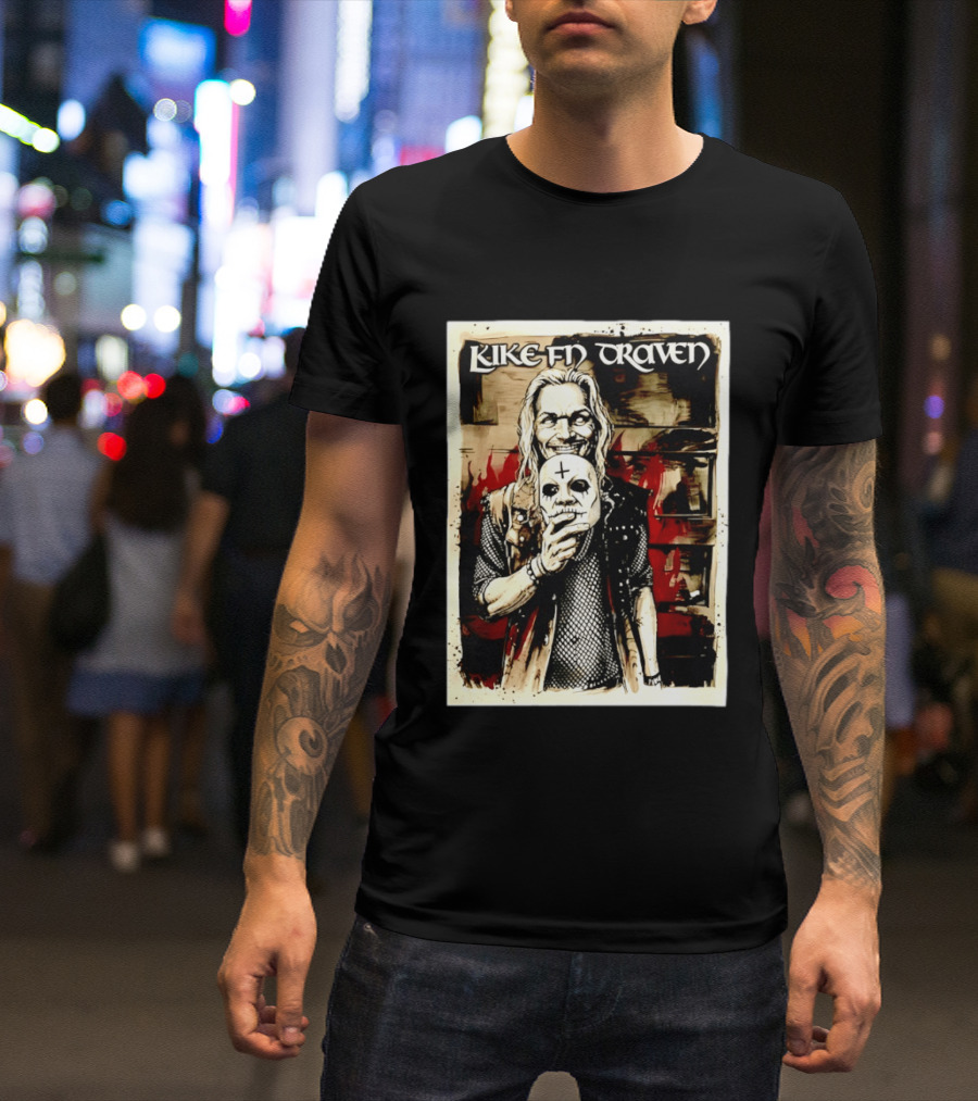 Luke F'N Draven Illustrated Skull Mask T-Shirt