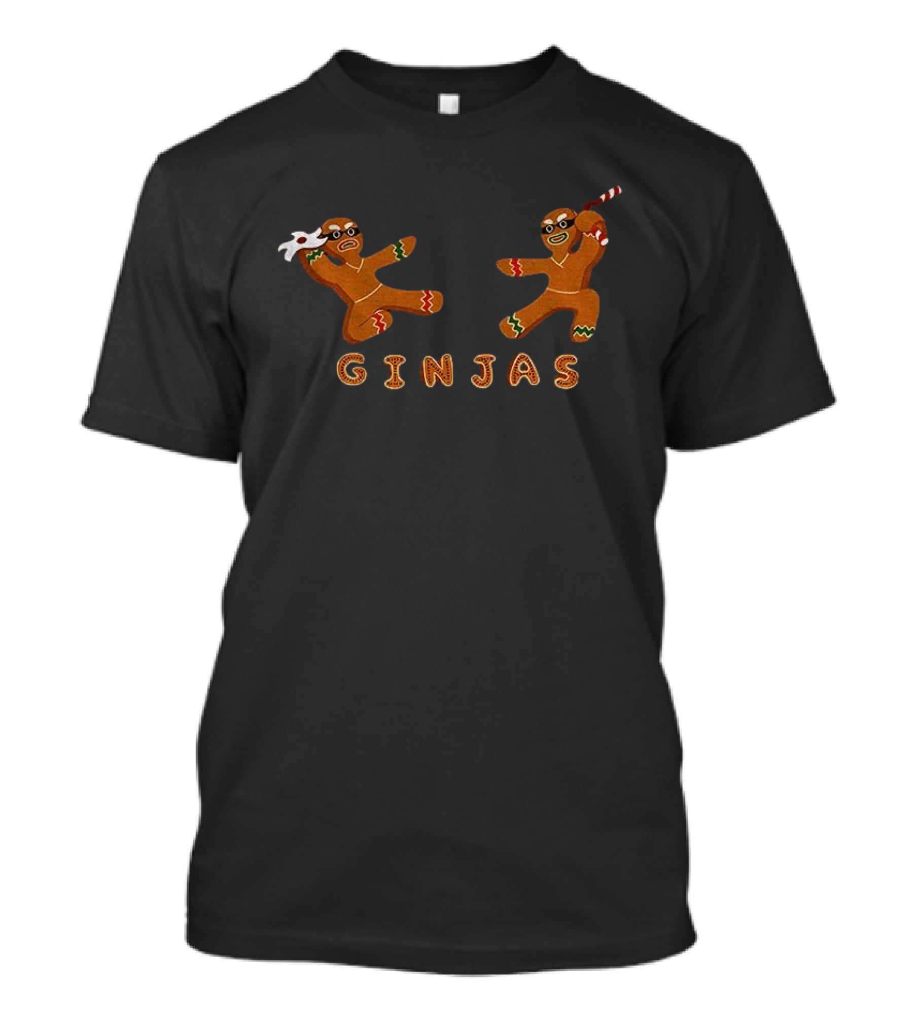 Ginjas Gingerbread Ninja Merry Christmas Holiday Fun T-Shirt
