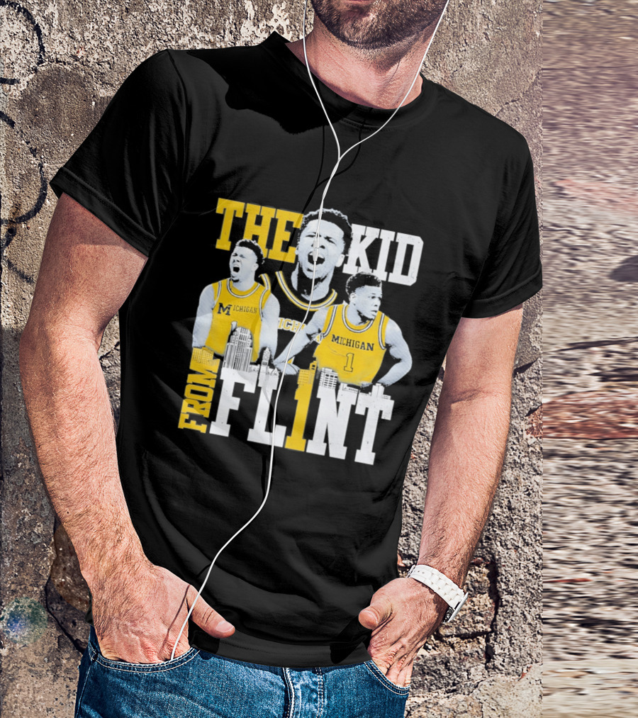 The Kid From Flint Trey McKenney Michigan Wolverines Basketball Skyline T-Shirt