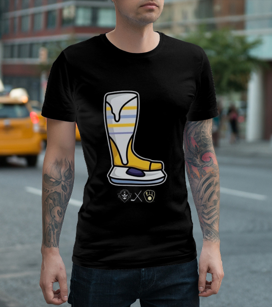 Milwaukee Brewers X Admirals Special Skate Boot Icon With Brewers T-Shirt