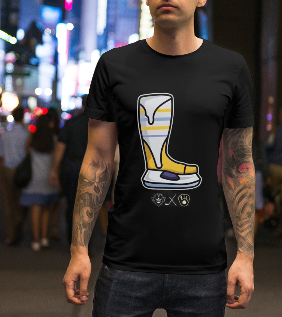 Milwaukee Brewers X Admirals Special Skate Boot Icon With Brewers T-Shirt