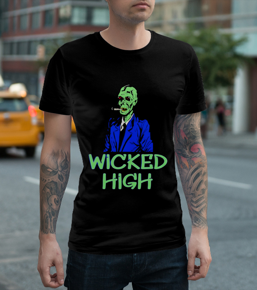 Wicked High Stoned Zombie In Suit Smoking Cigarette T-Shirt