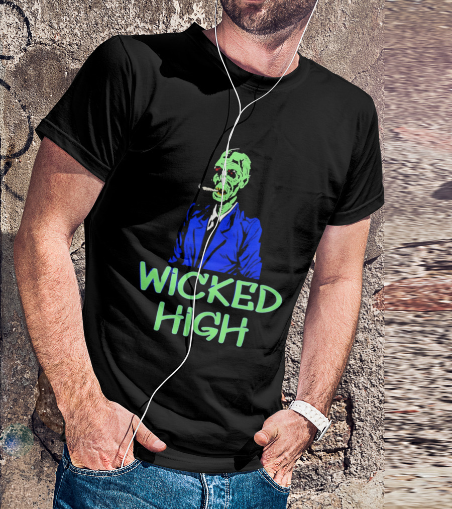 Wicked High Stoned Zombie In Suit Smoking Cigarette T-Shirt