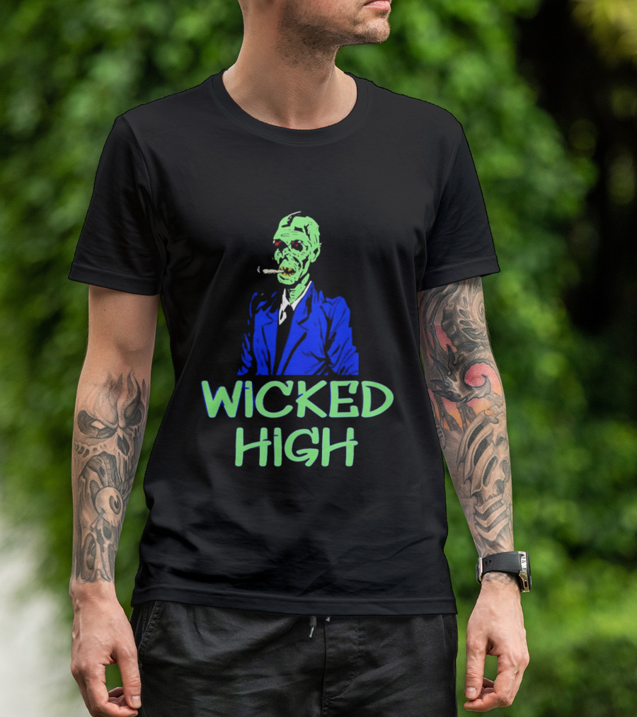 Wicked High Stoned Zombie In Suit Smoking Cigarette T-Shirt