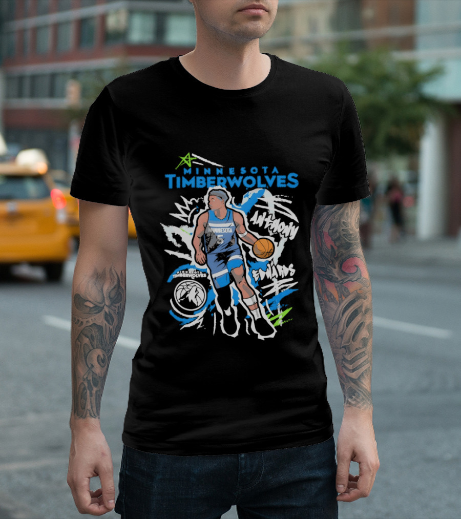 Minnesota Timberwolves Anthony Edwards Basketball NBA Player 5 Cartoon T-Shirt