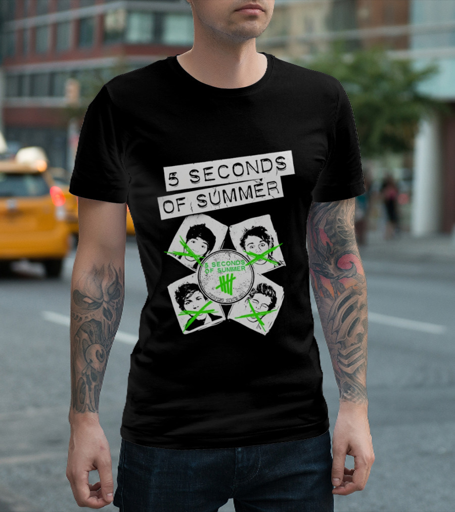 5 Seconds Of Summer 5SOS Green Iconic Faces Derping Since 2011 T-Shirt
