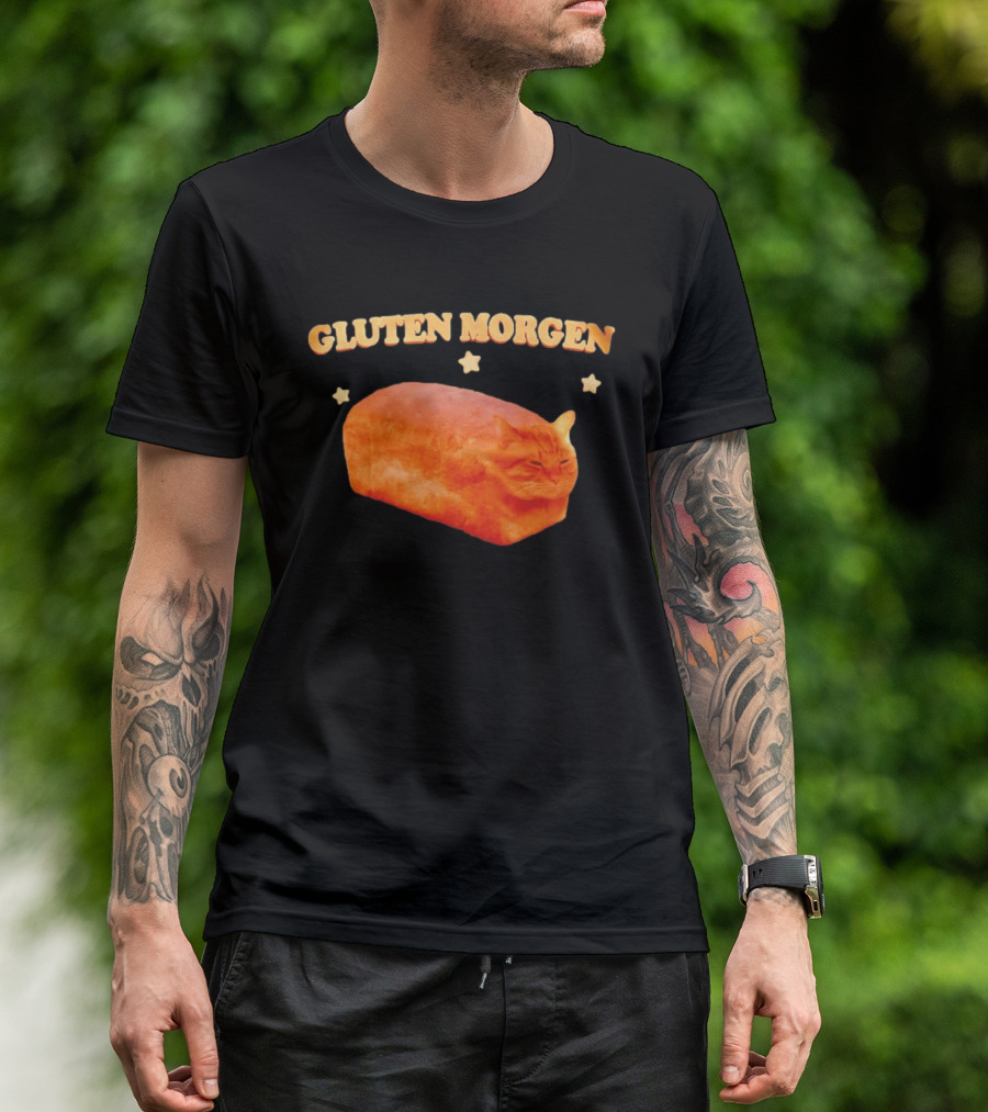 Gluten Morgen Funny Cat Bread Meme Star T-Shirt