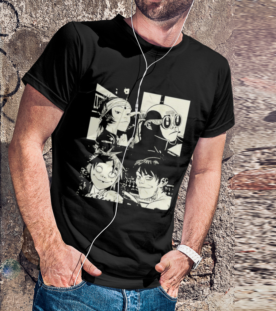 Gorillaz 2D Murdoc Niccals Noodle Russel Hobbs Animation T-Shirt
