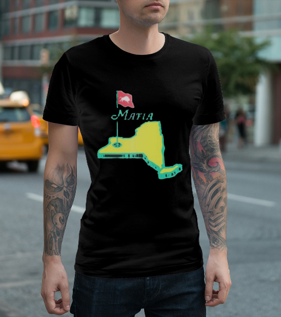 Buffalo Bills Mafia New York Golf Flag Map T-Shirt
