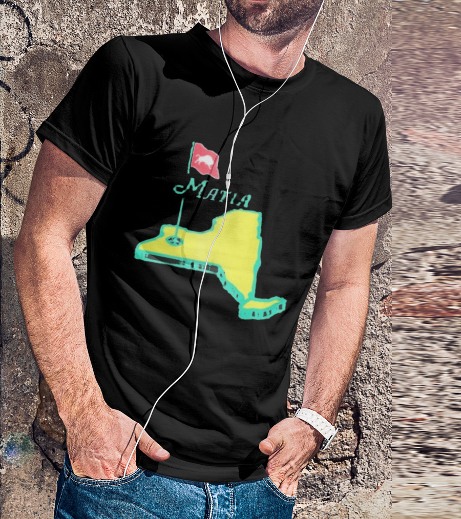 Buffalo Bills Mafia New York Golf Flag Map T-Shirt