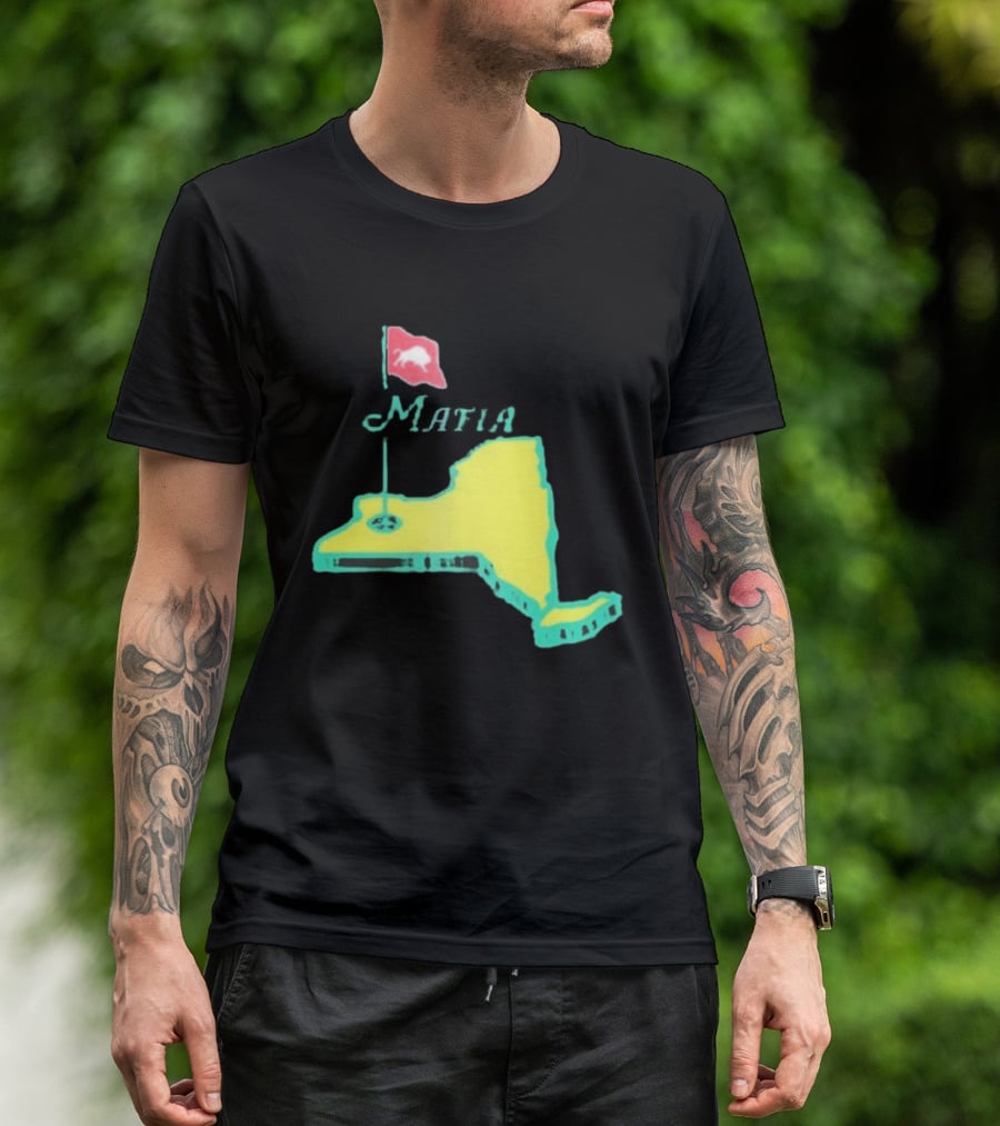 Buffalo Bills Mafia New York Golf Flag Map T-Shirt