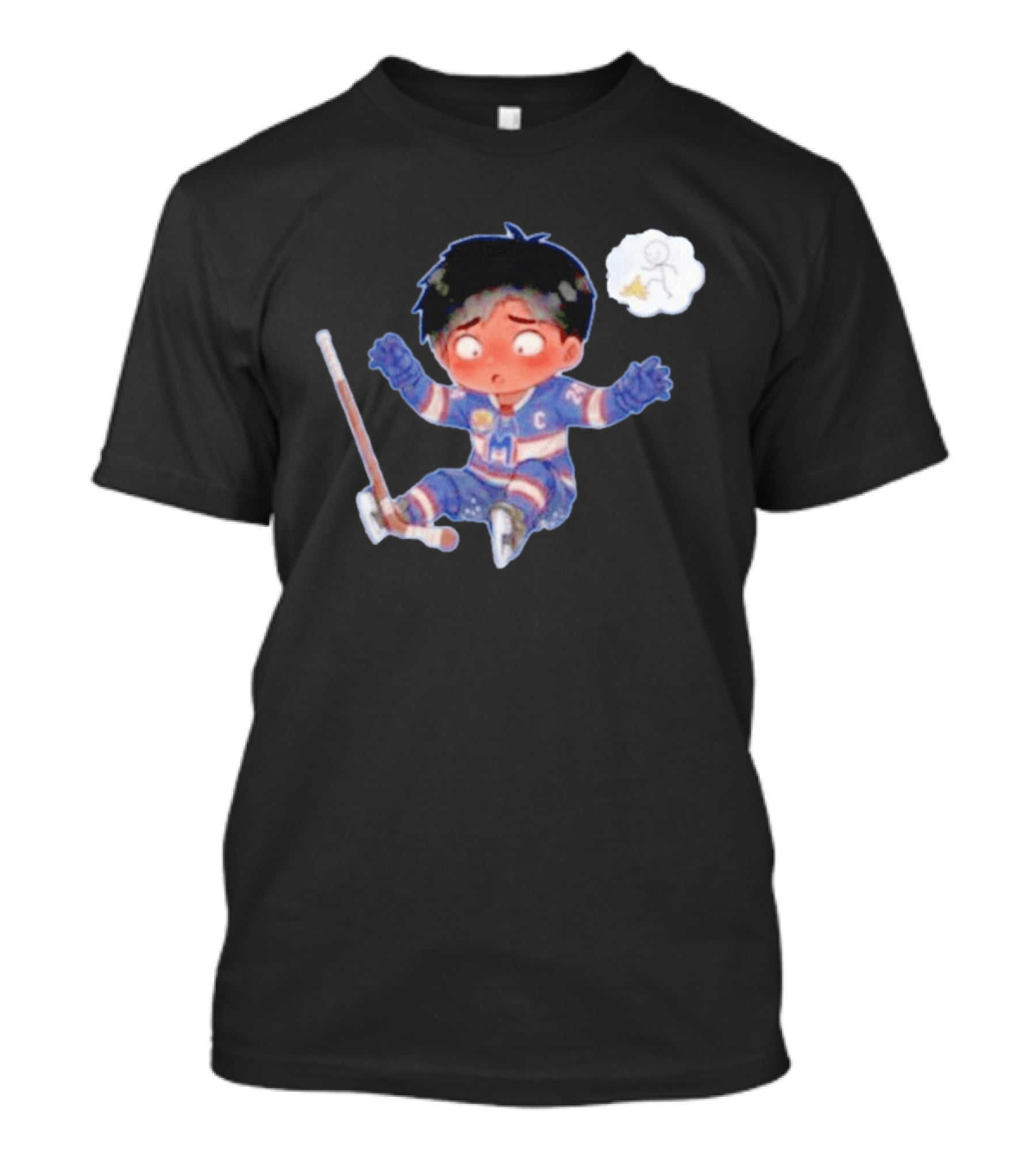 Hollander Chibi Hockey Player Banana Peel Mishap T-Shirt