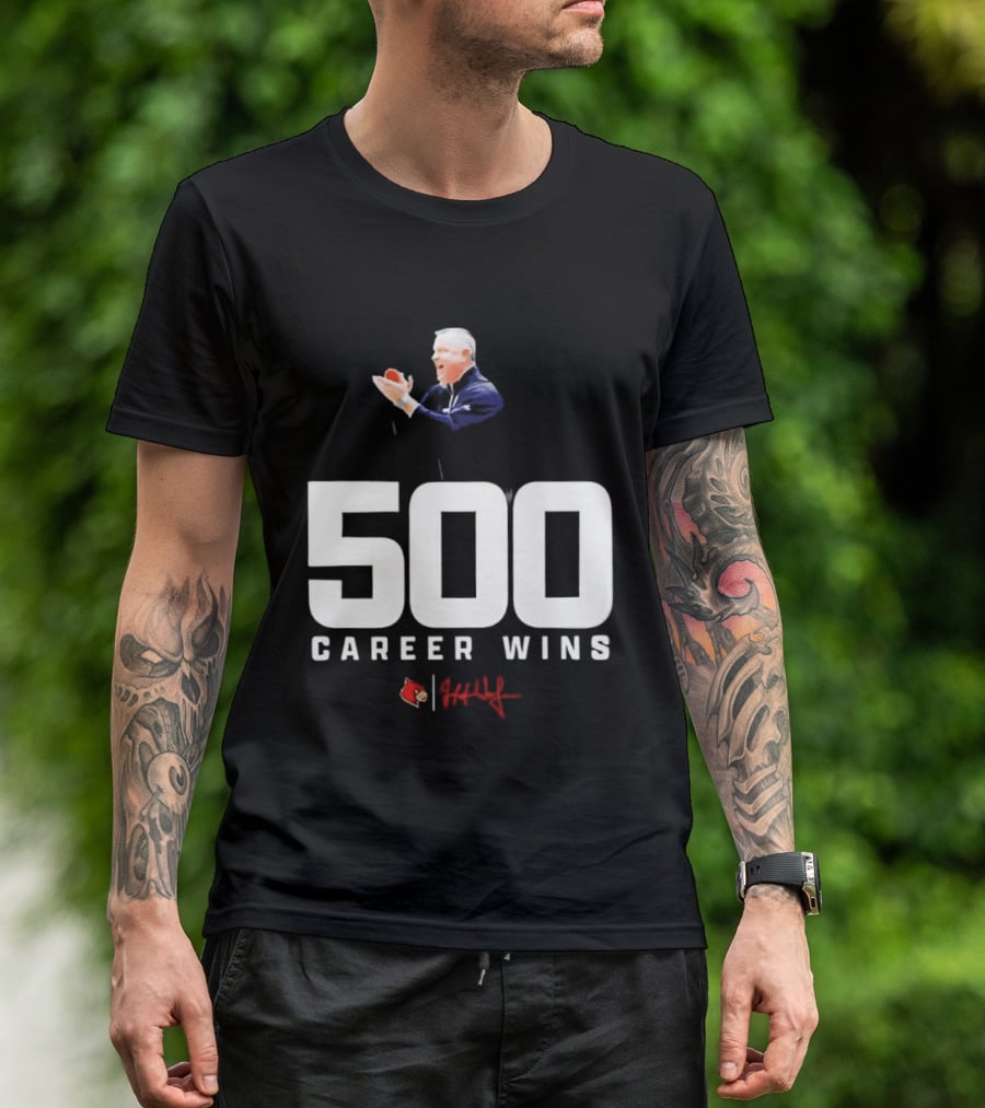 500 Career Wins Coach Jeff Walz Red Cardinals T-Shirt