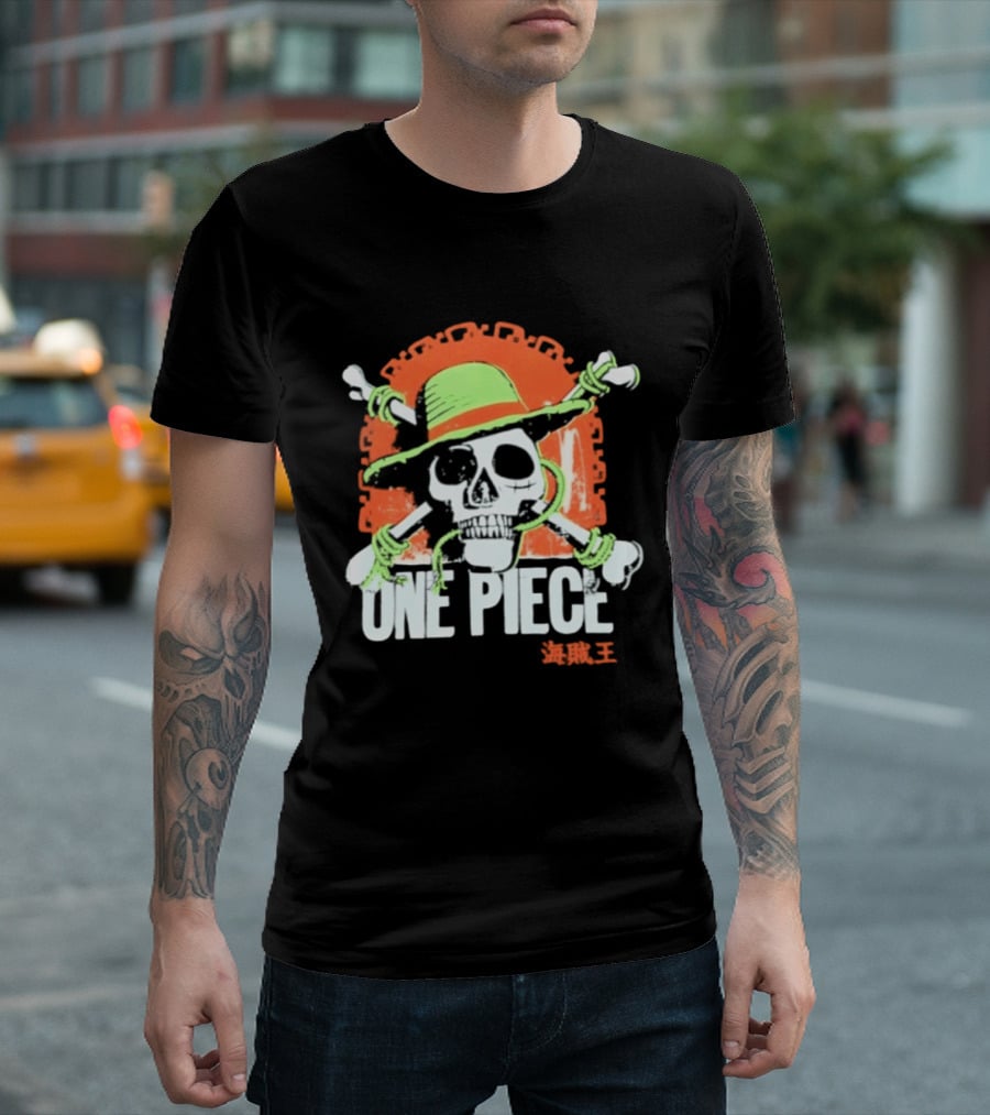 Ripple Junction One Piece Jolly Roger Skull With Hat T-Shirt