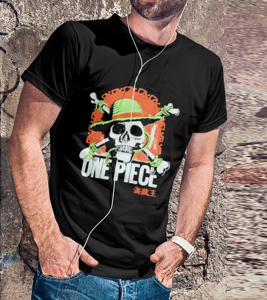 Ripple Junction One Piece Jolly Roger Skull With Hat T-Shirt