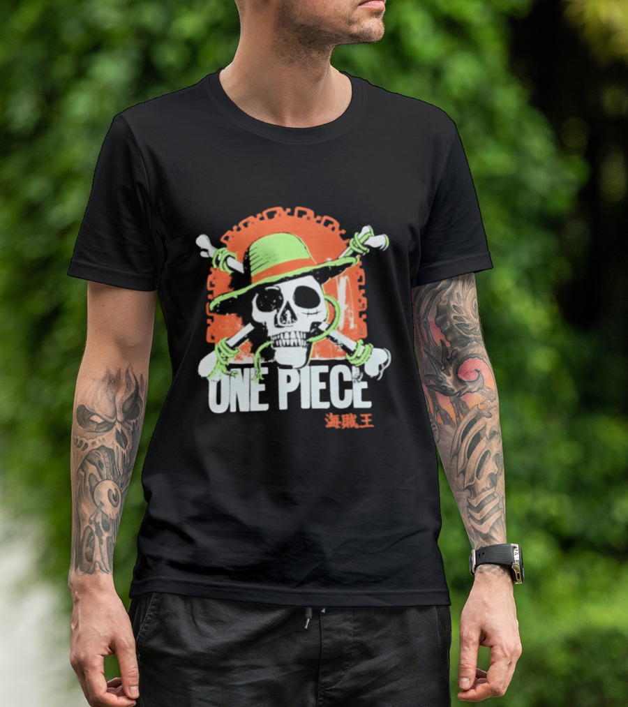 Ripple Junction One Piece Jolly Roger Skull With Hat T-Shirt
