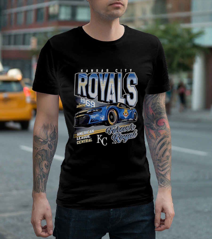 Kansas City Royals American League Central Forever Royal Since 1969 Racing Car T-Shirt
