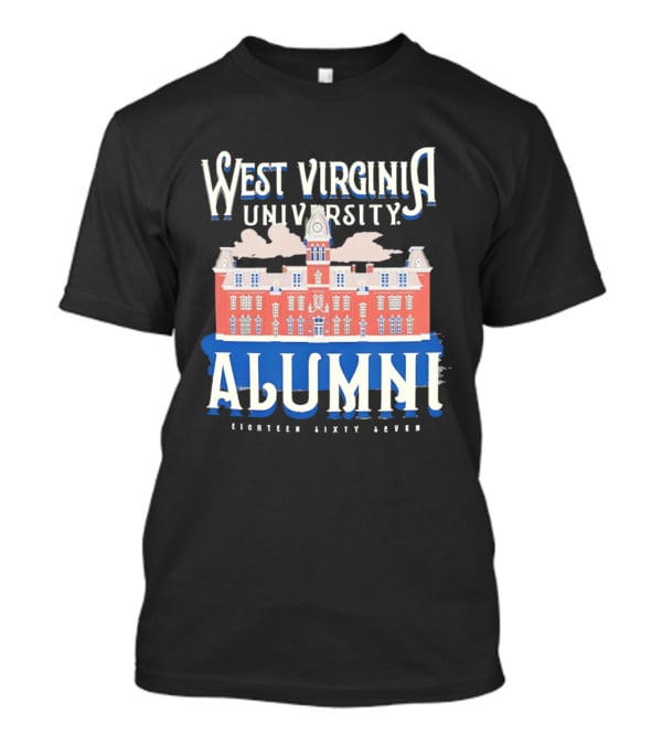 West Virginia University Alumni Eighteen Sixty Seven College Campus Building T-Shirt