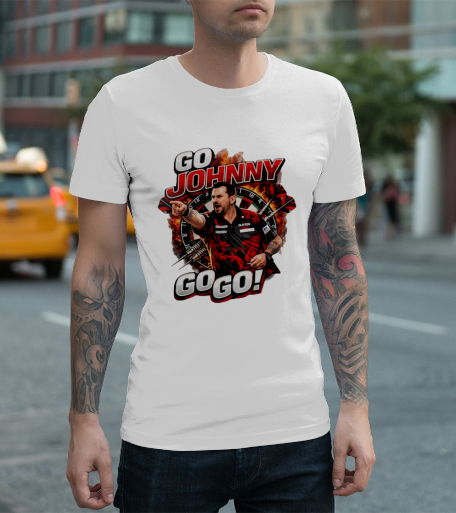 Go Johnny Go Go Jonny Clayton Darts Player Action T-Shirt