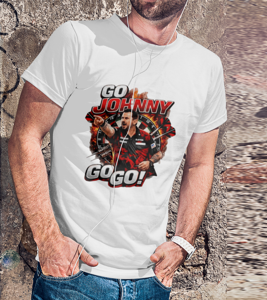 Go Johnny Go Go Jonny Clayton Darts Player Action T-Shirt