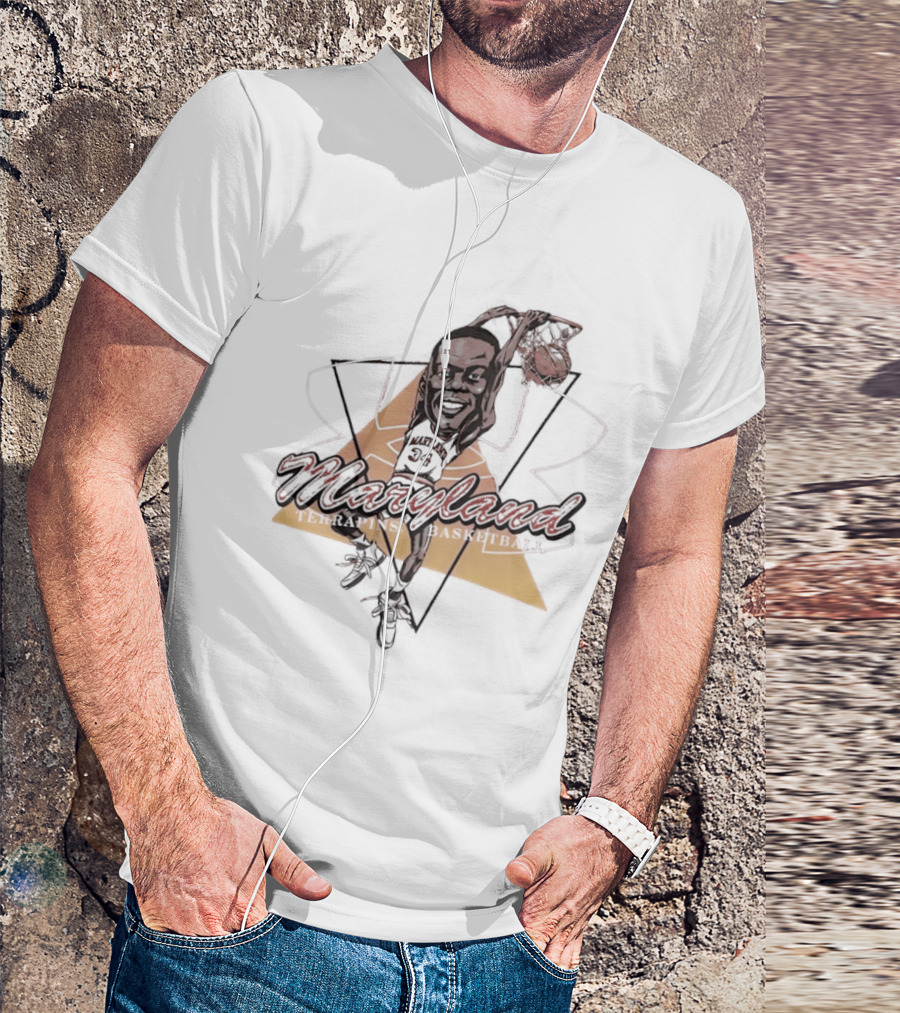 Len Bias 34 Maryland Dunking Cartoon T-Shirt