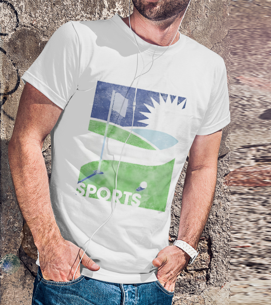 Golf Course Scenery Sports Landscape Sun Flag Ball T-Shirt