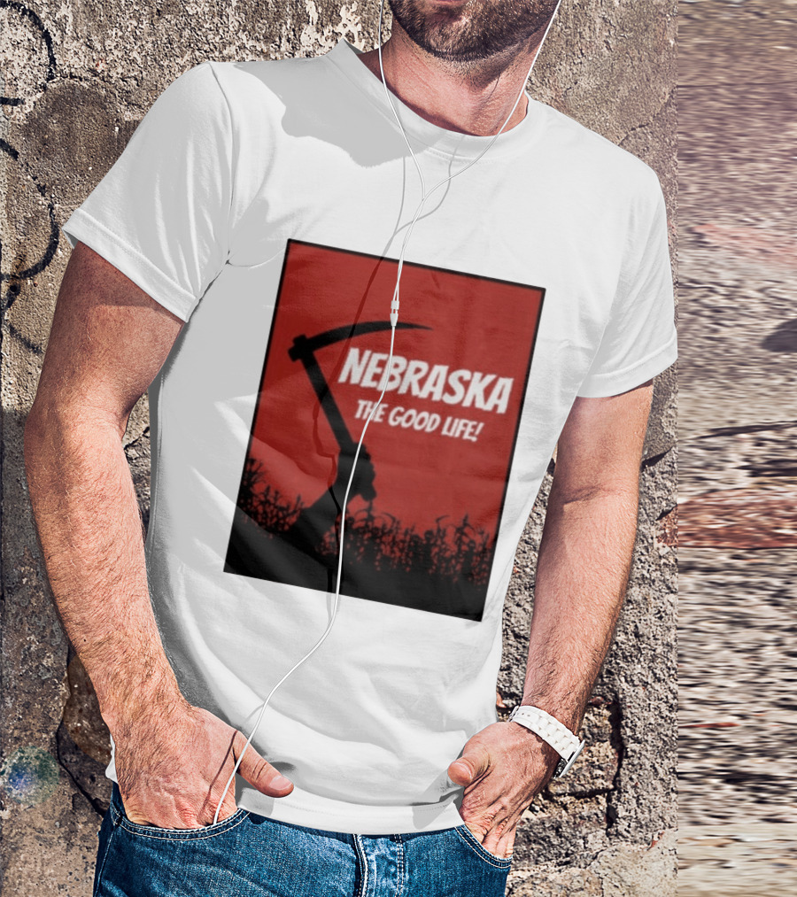 Nebraska The Good Life Hand With Sickle And Crop T-Shirt