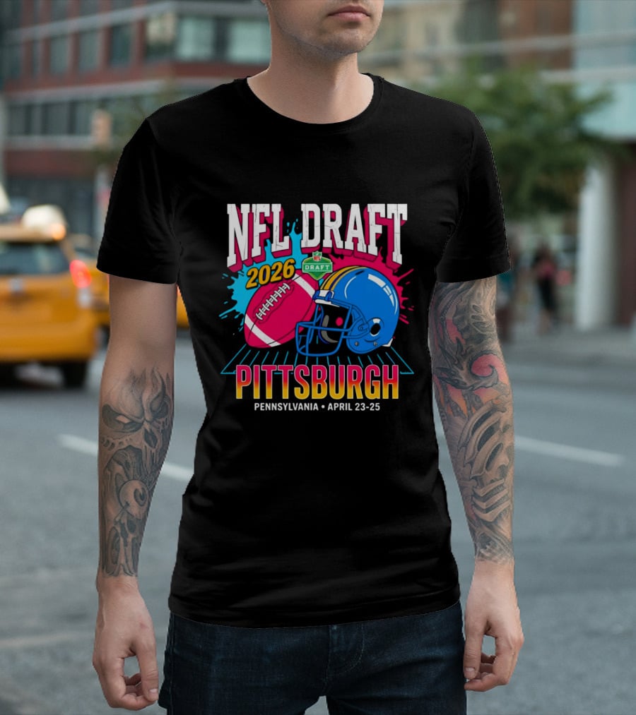 NFL Draft 2026 Pittsburgh Pennsylvania April 23 25 Football Helmet T-Shirt