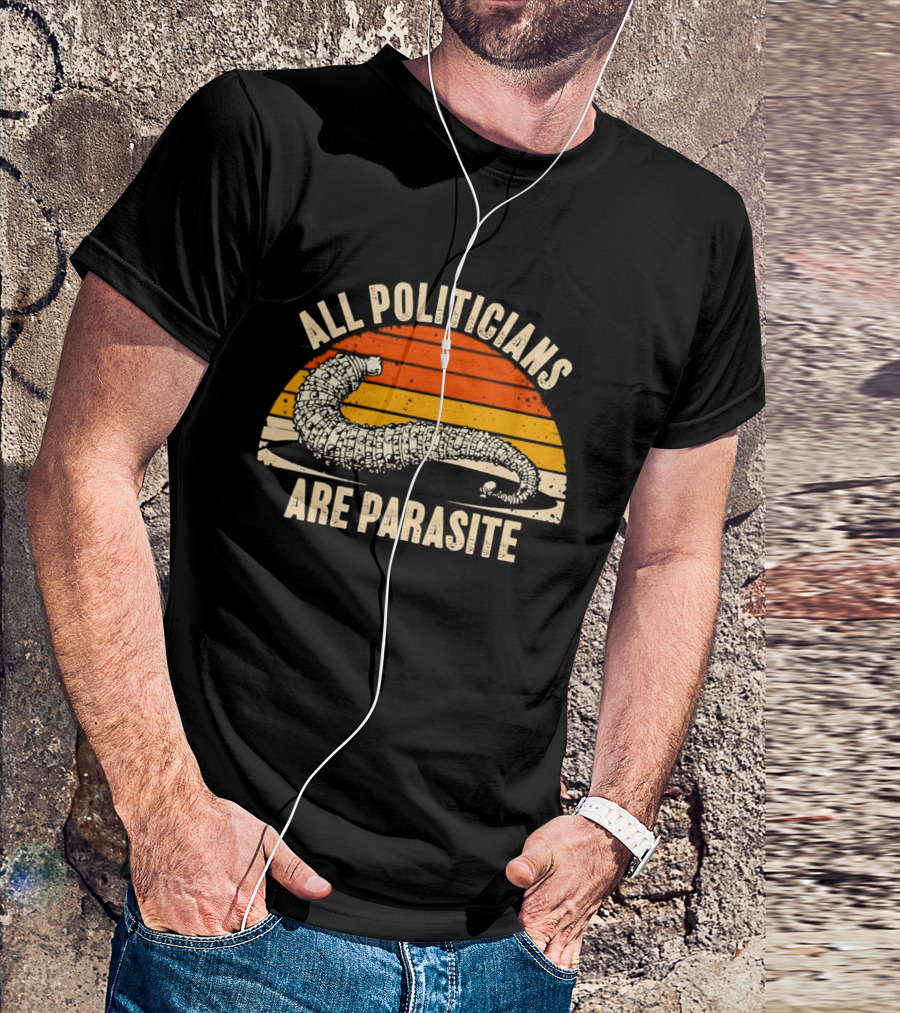 All Politicians Are Parasite Retro Sunset T-Shirt