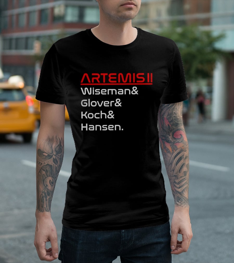 Artemis II Wiseman Glover Koch Hansen Crew Names T-Shirt
