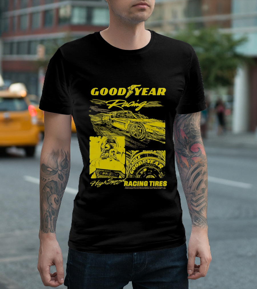 Goodyear Racing High Speed Racing Tires Panels T-Shirt